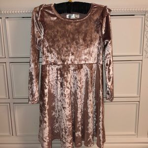 Nickie Lew Girls Pink Velvet Dress- size 5